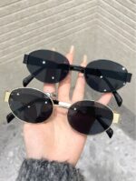 女士橢圓形有色鏡片 波西米亞復古個性辣味時尚眼鏡 2入：圖片 4