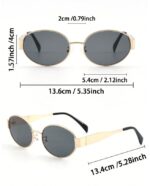 女士橢圓形有色鏡片 波西米亞復古個性辣味時尚眼鏡 2入：圖片 2